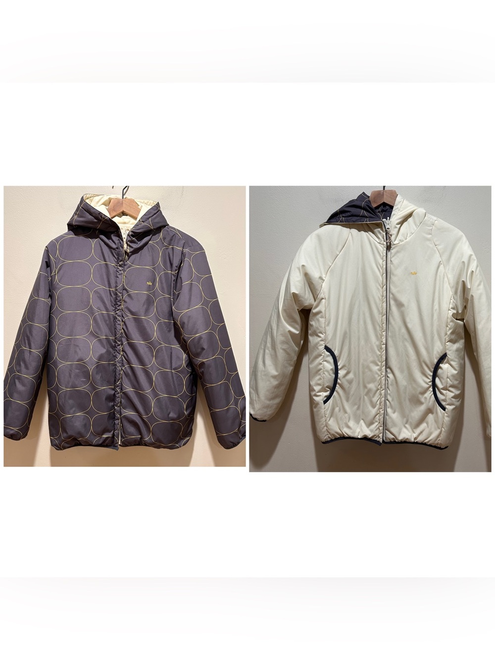 Nike Vintage Nike Code 01 by Tony Spackman Grey & Yellow Reversible Puffer Coat